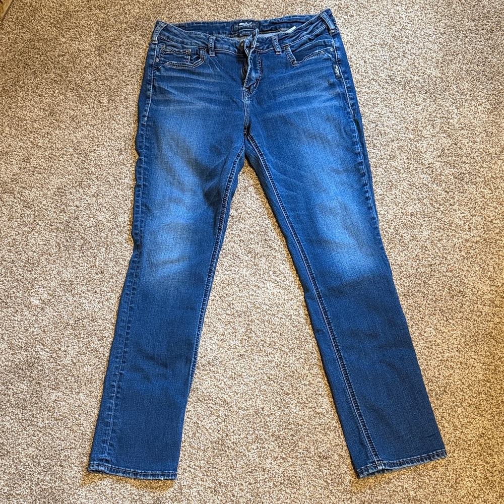 Silver Jeans Women's Straight Leg Jeans - Blue Denim